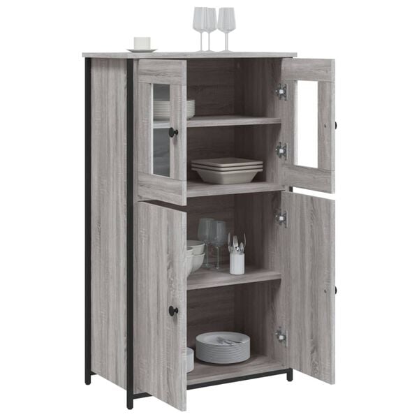 vidaXL Highboard Grey Sonoma 62x32x106.5 cm Engineered Wood