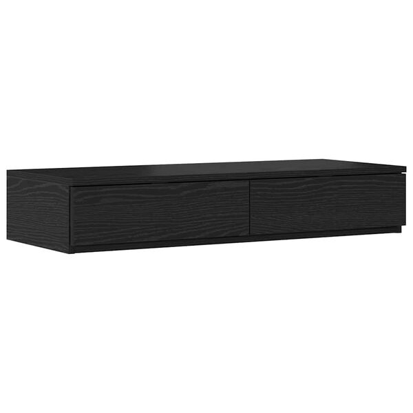 vidaXL Bed Drawers Black Oak 80 x 36.5 x 16.5 cm Engineered Wood
