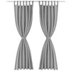 vidaXL Micro-Satin Curtains 2 pcs with Loops 140x175 cm Grey