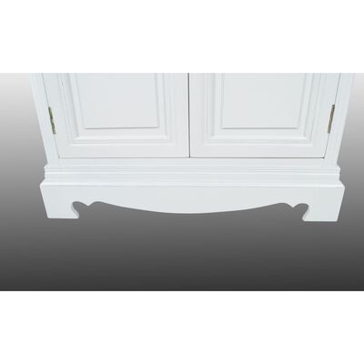 vidaXL Cabinet White MDF and Solid Fir Wood Chic