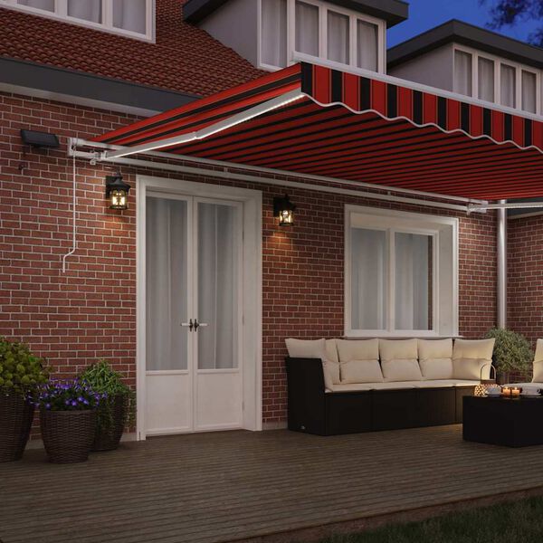 vidaXL Retractable Awning with Orange and brown 500 x 350 cm Fabric