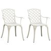 vidaXL 3 Piece Bistro Set Cast Aluminium White