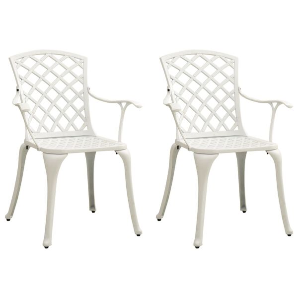 vidaXL 3 Piece Bistro Set Cast Aluminium White