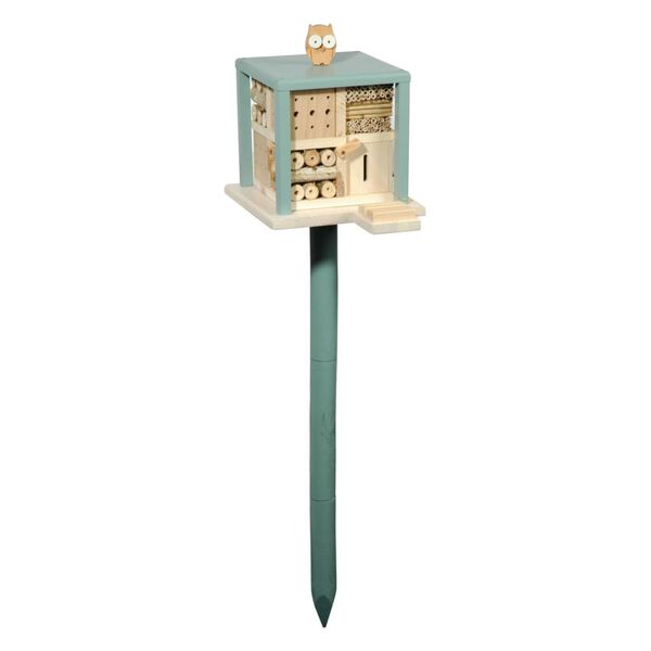 LUXUS-INSEKTENHOTELS Insect Hotel with Stand "Cube Friendly Owl Inn"