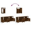 vidaXL 3 Piece Bathroom Furniture Set Smoked Oak Engineered Wood