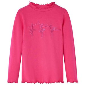 vidaXL Kids' T-shirt with Long Sleeves Bright Pink 104
