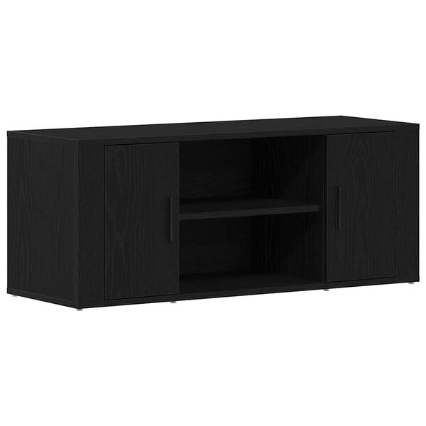 vidaXL TV Cabinet Black oak 100 x 35 x 40 cm Engineered wood