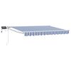 vidaXL Manual Retractable Awning with LEDs Blue and White 3 x 2 m