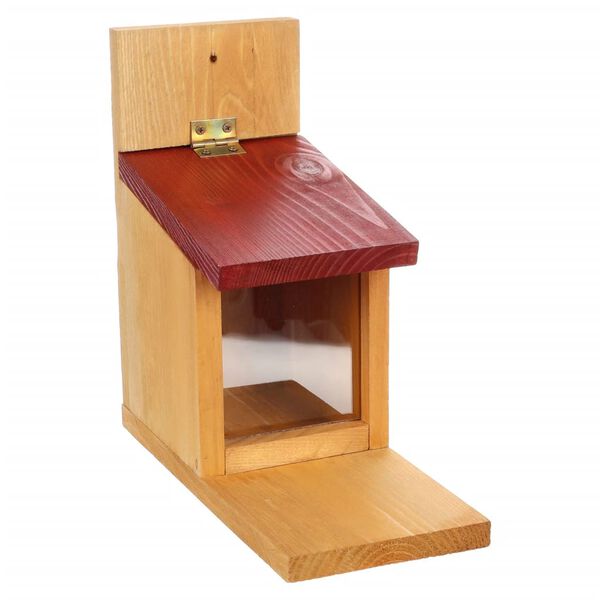 FLAMINGO Squirrel Feeding House 12x27x24 cm Natural and Bordeaux