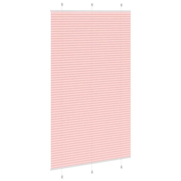 vidaXL Pleated Blind Pink 115x200 cm Fabric Width 114.4 cm Polyester