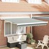 vidaXL Retractable Awning Green and white 350 x 250 cm Fabric, Metal