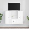 vidaXL 3 Piece TV Cabinet Set High Gloss White Engineered Wood