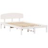 vidaXL Bed Frame with Headboard White 135 x 190 cm Solid Pine Wood