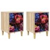 vidaXL Bedside Cabinet KIEL 2 pcs Sonoma Oak 36 x 33 x 50 cm