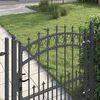vidaXL Fence Gate with Spikes Grey 100 x 100 cm Powder-coated steel