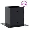 vidaXL Post Bases Square 12 pcs Anthracite 121x121 mm