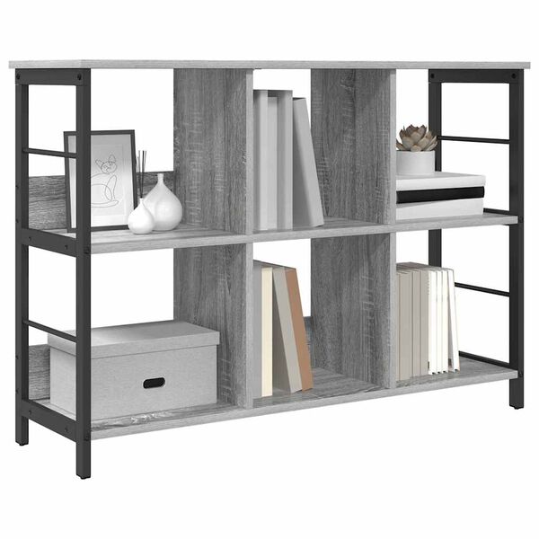 vidaXL Bookshelf Grey Sonoma 102 x 32 x 72.5 cm Engineered Wood