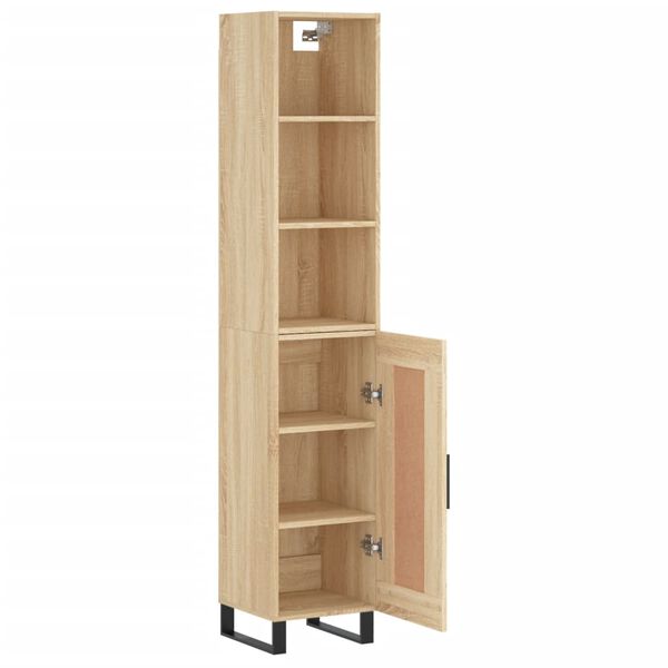 vidaXL Highboard Sonoma Oak 34.5x34x180 cm Engineered Wood