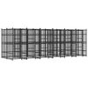 vidaXL Outdoor Dog Kennel Steel 11.06 m&sup2;