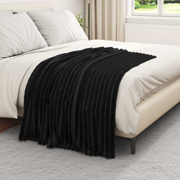 vidaXL Throw Blankets 6 pcs Black 150 x 130 cm Fleece