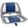 vidaXL 4 Piece Foldable Boat Seat Set with Blue-white Pillow