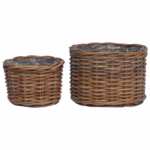vidaXL Planter Basket with Storage 2 pcs Brown