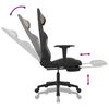 vidaXL Massage Gaming Chair with Footrest Black and Taupe Fabric