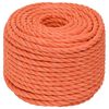 vidaXL Work Rope Orange 12 mm 50 m Polypropylene