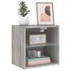 vidaXL Bedside Cabinet with LED Lights Wall-mounted Grey Sonoma