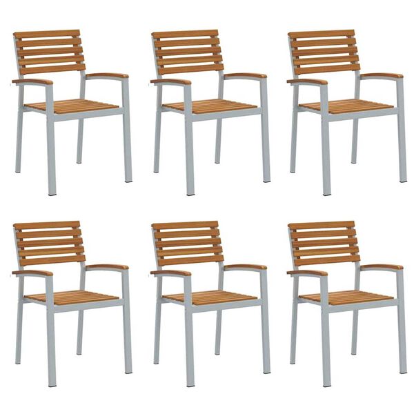 vidaXL Garden Chair 6 pcs Brown 56 x 57 x 87cm Solid Acacia wood