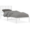 vidaXL Metal Bed Frame without Mattress with Headboard White 80x200cm