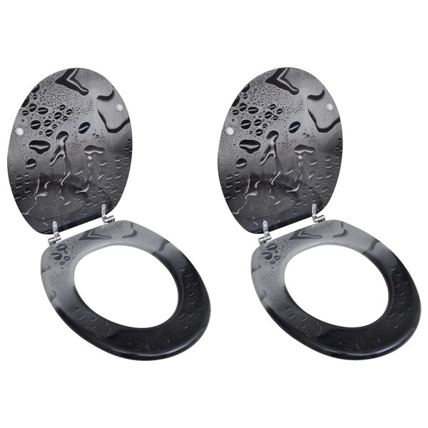 vidaXL Toilet Seats with Lids 2 pcs MDF Water