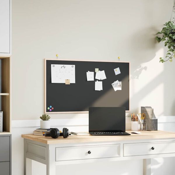 vidaXL Chalkboard with Solid Pine Wood Frame Black 100x55 cm