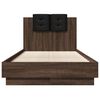 vidaXL Bed Frame with LED without Mattress Brown Oak 90x190 cm Single
