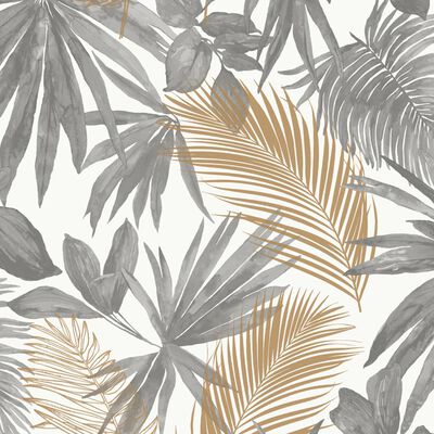 DUTCH WALLCOVERINGS Wallpaper Wild Palms Grey and Beige