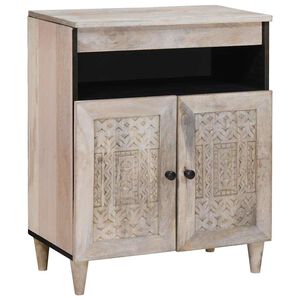 vidaXL Sideboard Bleached White 60 x 33 x 75 cm Solid Mango Wood