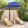 vidaXL Balinese Parasol Blue (180-190) x 260 cm Cotton and Wood