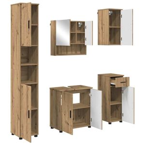 vidaXL Bathroom Furniture Set 5 pcs Artisan Oak 61 x 35 x 64 cm