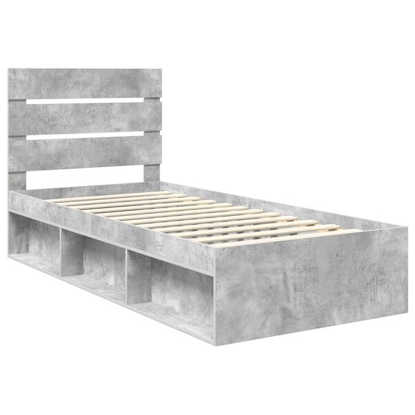 vidaXL Bed Frame Concerte Grey 100 x 200 cm Solid Pine Wood