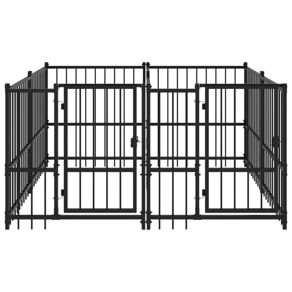 vidaXL Outdoor Dog Kennel Steel 3.75 m&sup2;