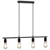 vidaXL Ceiling Lamp with Filament Bulbs 2 W Black 80 cm E27