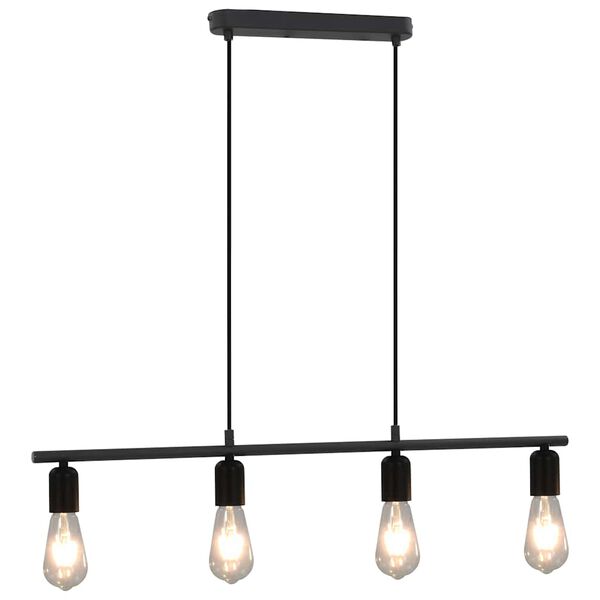 vidaXL Ceiling Lamp with Filament Bulbs 2 W Black 80 cm E27