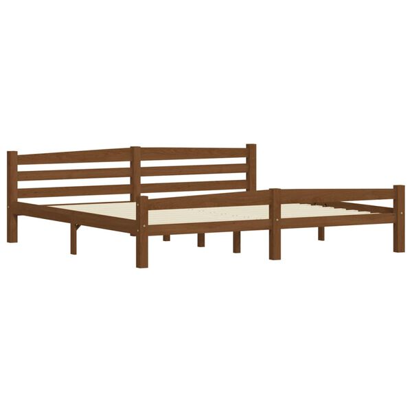 vidaXL Bed Frame without Mattress Honey Brown Solid Wood 200x200 cm (322081+321987)