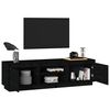 vidaXL TV Cabinet Black 140x35x40 cm Solid Wood Pine
