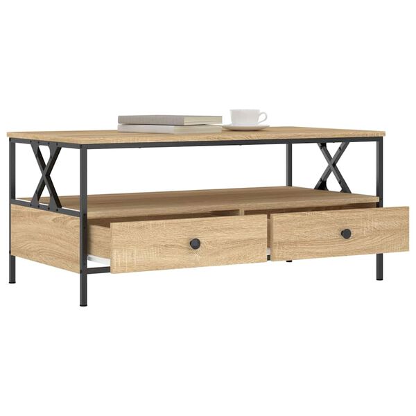 vidaXL Coffee Table Sonoma Oak 100x51x45 cm Engineered Wood