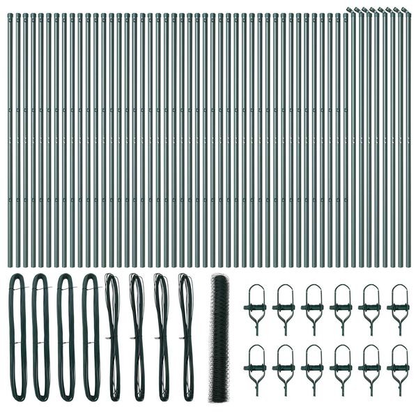 vidaXL Fence Post Green 100 x 1.2 m (36 mm mesh) Steel and PVC