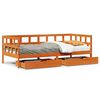 vidaXL Daybed with Drawers without Mattress Wax Brown 90x200 cm Solid Wood