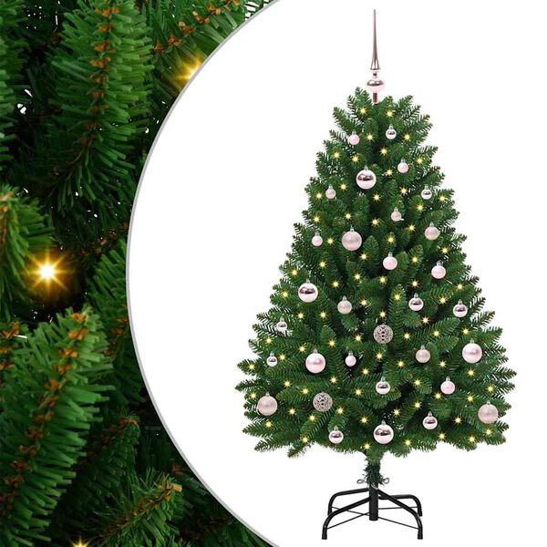 vidaXL Artificial Christmas Tree Green 120 cm PVC and Metal
