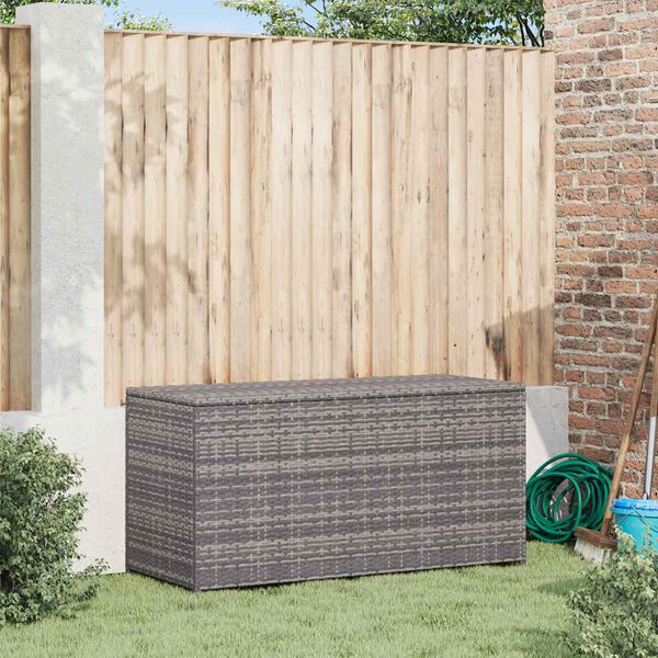 vidaXL Garden Storage Box Grey 120x50x60 cm Poly Rattan