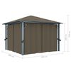 vidaXL Gazebo with Curtain&LED String Lights 3x3 m Taupe Aluminium